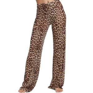 NEW Good American Mesh Leopard Pants